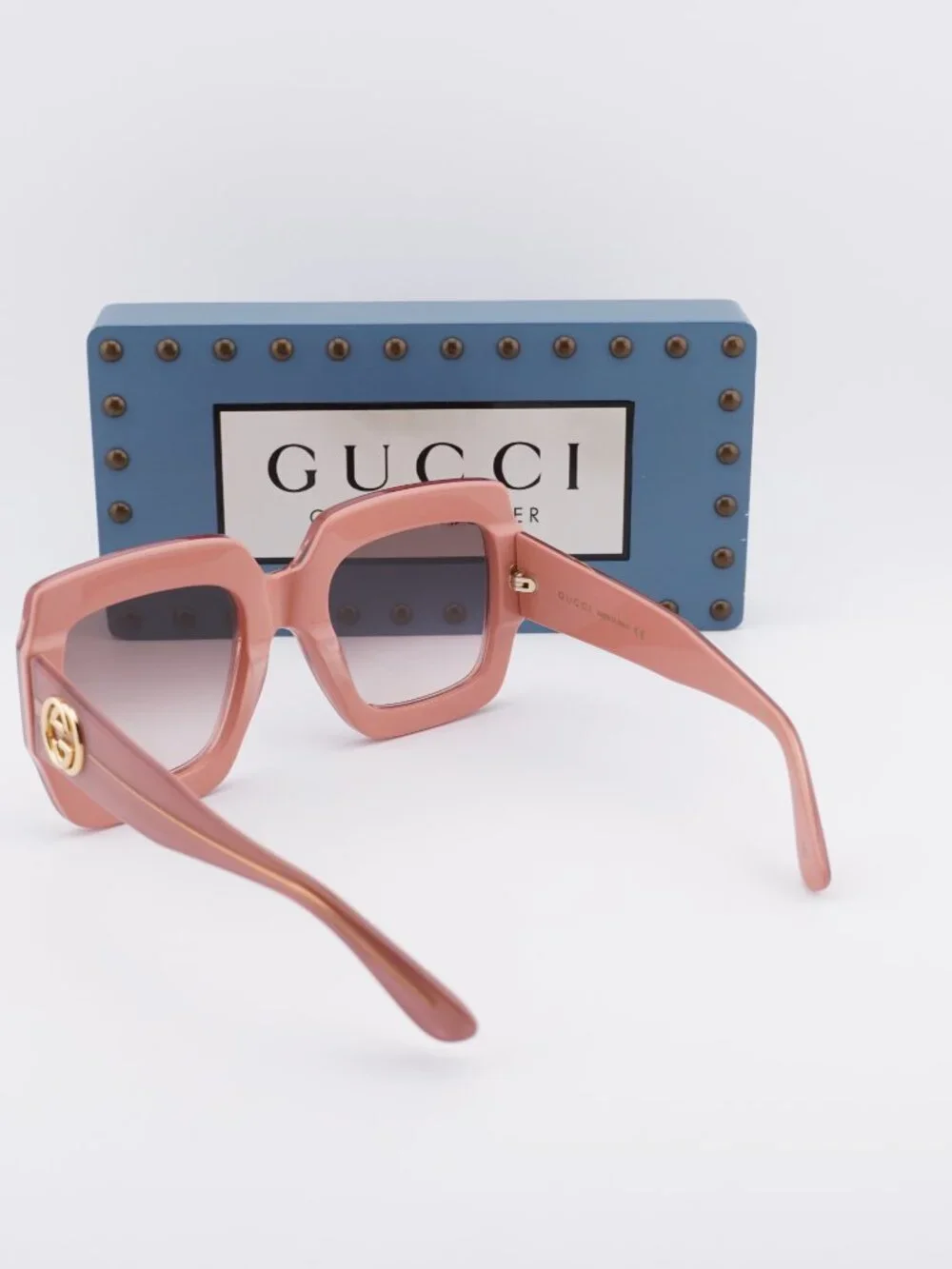 Gucci GG0178S 007 Women Square Sunglasses - Pink / Brown